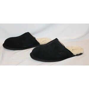 NIB UGG Men's Scuff Suede Shearling Slippers BLACK